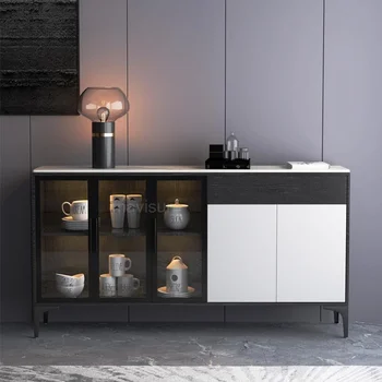 Италиански луксозен Лек бюфет от каменна дъски, Модерен минималистичен Кухненски шкаф за съхранение, богат на функции Мебели за дома Cajonera WK