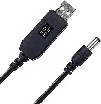 Кабелен конектор Wi-Fi за Powerbank DC от 5 до 12 USB-Кабел, в повишаващ Преобразувател, Линия за Повишаване на Мощност, Голяма Кабел за Wi-Fi Рутер, Модем, Фен