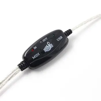 Кабелен конектор Линия адаптер, кабел 2 m USB MIDI converter Линия на клавиатурата за редактиране на музика