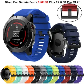 Каишки за ръчни часовници на Garmin Fenix 6S 5S 7S 5 6 7 5X 6X 7X Approach S60 Forerunner 935 945 955 Каишка Силикон Гривна