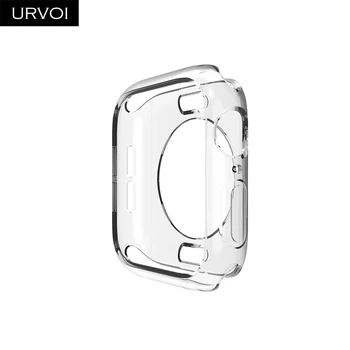 Калъф URVOI TPU за apple watch series 8 7 6 SE 543clear cover watch протектор за iWatch 41 45 мм slim fit с ультратонкой рамка и каишка