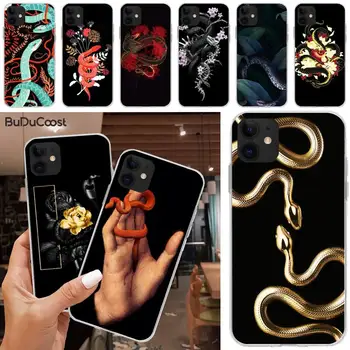 Калъф за Телефон Slok Hand Snake Flower SnakE За iphone 12 pro max 11 pro XS MAX 8 7 6 6S Plus X 5S SE 2020 XR case