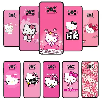 Калъф за телефон Xiaomi Poco X3 NFC X4 M4 F3 GT Pro Pocophone F1 За MI C40 12 Note 10 Hello Kitty Crown Love Cupid