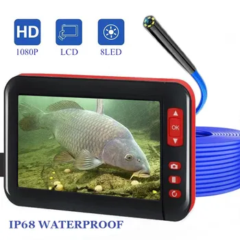 Камера 1200P ендоскоп 8 мм сонда 8LED 1080p дисплей 4,3-инчов подводна камера за риболов Обзавеждане за откриване на тръбопроводи