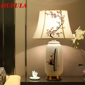 Керамични настолни лампи Hongcui, настолни осветителни тела, луксозна модерна плат за фоайе, дневна, офис, креативни спални, хотела