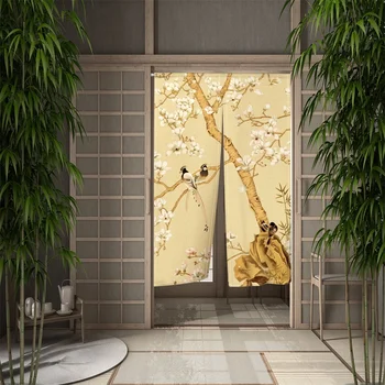 Китайската Традиционна рамка, която да завеса с цветя и птици, японската Норен, врати завеси с шарките на мастило за кухненските стени