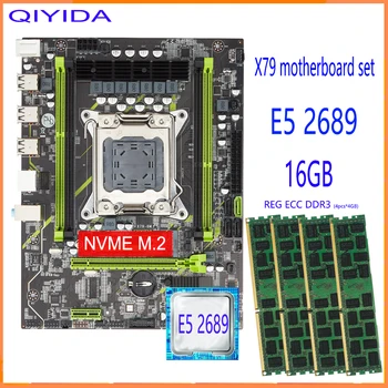 Комплект дънната платка Qiyida X79 с комбо LGA2011 на intel Xeon E5 2689 4 бр. x 4 GB = 16 GB оперативна памет DDR3 1333 Mhz 10600R