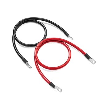 Комплект кабели за инвертор на батерията с клеммами, сверхмягкий силиконов проводник калибър 8 AWG кабел за свързване на захранването с топчета