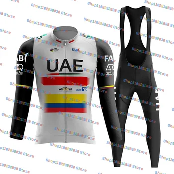 Комплект Тениски за колоезденето на Националния отбор на Колумбия ОАЕ 2023 МТБ Състезания дрехи с дълъг ръкав Ropa Ciclismo Велосипедна форма