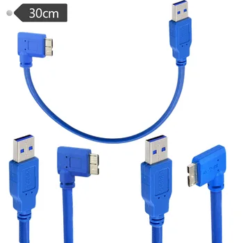 Конектор USB 3.0 A за micro 90-градусов завой лакът наляво и надясно, в посока на мобилен твърд диск, кабел цифров фотоапарат кабел за предаване на данни