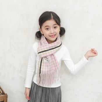 Корейски детски шал, модерен карирани обикновен шал, триъгълен шал, детски шал за момчета и момичета, топла шал, див декоративен шал, шал за момчета
