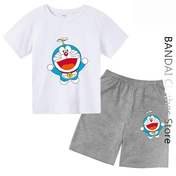 Котка/ детска тениска с анимационни герои за момичета, детски уличен пуловер с къс ръкав, дрехи за малките момчета, дамски ежедневни блузи
