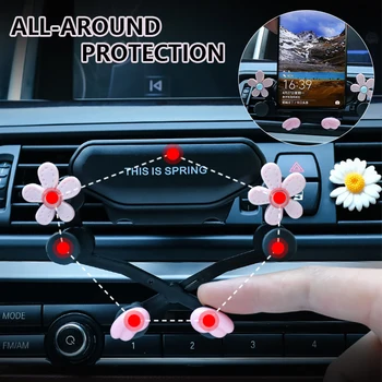 Креативен цветен притежател на телефон в колата, скоба за освобождаване на въздух, гравитационный натяжной скоба за мобилен телефон за Iphone Xiaomi Huawei Samsung