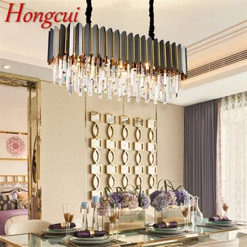 Кристална окачен лампа Hongcui, луксозен полилей в стил Постмодерното, led лампа за домашна трапезария, хол