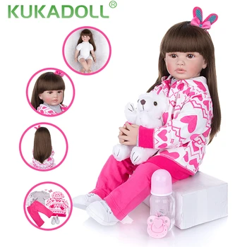 Кукла KUKADOLL Прекрасна принцеса, силиконови 24-цолови кукли Reborn Бебета, реалистична Bebe Reborn Menina за подарък на детето си за рождения Ден