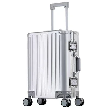 Куфар от алуминиева сплав 28 инча за мъже и жени, количка за превоз на багаж, 20 инча, метален пътен куфар