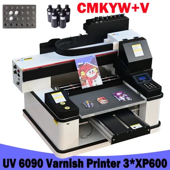 Лак UV Принтер A1 6090 UV Принтер LED Плосък Принтер за Печат върху дървена тениска с метален печат за Голф 3ШТ XP600 печатаща глава