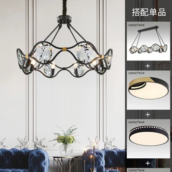 Лампа в стил хол, кристални лампи, модерен лампа, луксозен полилей, дизайнерски полилей