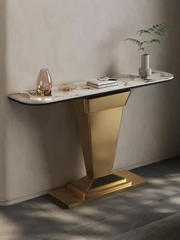 Лека луксозна каменна плака за украса на масата на верандата, маса за влизане, маса за събличане, кабинет на верандата, просто модерна раздел с изглед от челото