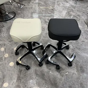Леки луксозни фризьорски столове за Фризьорски Големи Работни столове Ролка Стол за Подстригване на коса Салон за Красота Специален Въртящ се лифт Кръгла табуретка