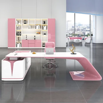 Лесен италиански офис бюро Модерна офис мебели Комбинация е голям заменяеми бюрото и стола