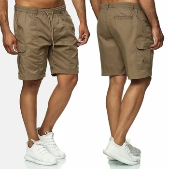 Летни нови мъжки къси панталони-карго с множество джобове, мъжки свободни спортни ежедневни панталони на открито, панталони в пет четвърти
