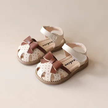 Летни нови сандали за малки момичета, обувки за първите разходки, обувки на принцеси за деца, плажни обувки