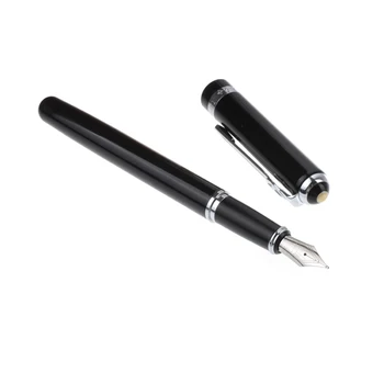 Луксозна гладка, черна и silver метална писалка със скоба 0,5 мм, мастило химикалки за писане, безплатна доставка, ученически пособия Sudent