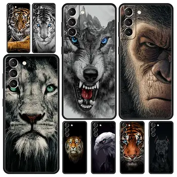 Лъвът, Царят на Тигър, маймуна, животно, Калъф За Телефон Samsung Galaxy S23 Ultra S22 S21 S20 FE 5G S10 S10E S8 S9 Plus Note 20, Мека Корица