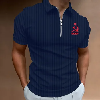 Лятна Мъжка тениска, благородна риза с къси ръкави от ледената коприна с логото на JIVKA, Удобна Готина мъжка тениска, Свободна Мъжка риза за голф