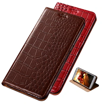 Магнитна Чанта за Телефон от Естествена Кожа Крокодилска Кожа LG G8s/LG ThinQ G8a ThinQ/LG G8 ThinQ, G7 LG ThinQ, Калъф За Телефон, Държач за карти