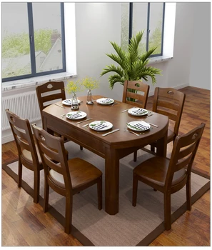 Маса и стол от масивна дървесина, разход на кръгла маса, мултифункционален кръгла маса за хранене в китайски стил за домашна употреба