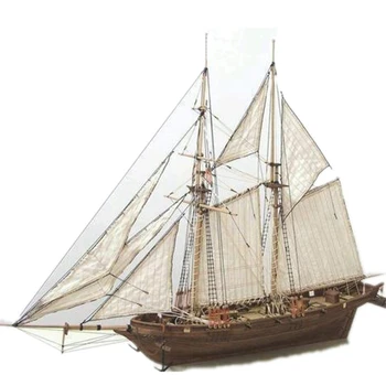 Мащаб 1:100 Halcon Сам Набор от модели на кораби, плаващи Дървени 3D Дизайнер-конструктор За възрастни, Пъзели ръчно изработени, Ветроходни лодки, детски Играчки