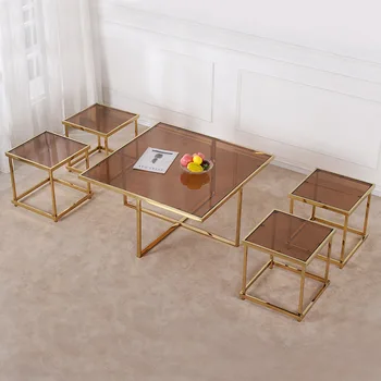 Мебели за дневна Nordic simple apartment hotel квадратна мрамор комбинация масички
