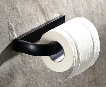 Месинг държач за тоалетна хартия, настъргания черен масло, монтиран на стената на притежателя на Руло плат, Аксесоари за баня Lba193