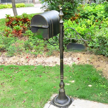 Метална поставка, пощенска кутия за Вила, градина, парк, открит Пощенска кутия за вестници, пълни комплекти, ретро Класически пощенска кутия F6017
