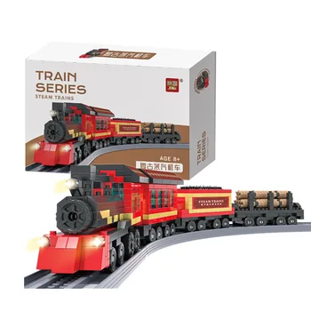 мини градивните елементи на Градска железопътна, серия от високоскоростни влакове, модел микрочастиц, детски забавни играчки за сглобяване