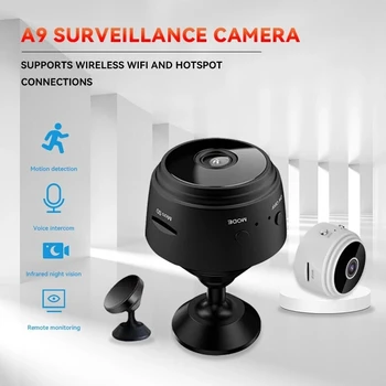 Мини камера A9 WiFi HD 1080p Безжичен видео, диктофон, Камера за наблюдение на сигурността, умен дом за бебета и домашни любимци