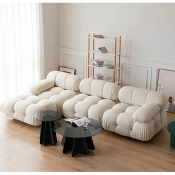 Минимално възпроизвеждане на тъкани дивана класически модулен диван за хола свободна комбинация квадратен вълнен диван