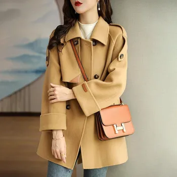 Мода 2023, пролет-есен, дамско палто, дълго стил, отложной яка, дышащее дамско палто с отложным яка