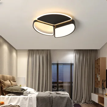 Модерен е черно-бяла led полилей за спални, кабинет, хол, вътрешно осветление, лампи в стил деко, лампи, с регулируема яркост