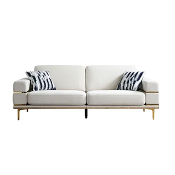 Модерен кадифе диван за хола бежов цвят от бежов кадифе [в наличност в САЩ]