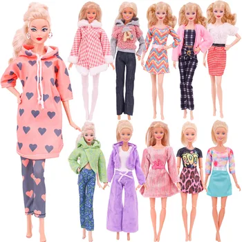 Модерен комплект дрехи за кукли Барби, подходящ за 11,8-инчов кукли, ежедневни облекла, аксесоари за кукли Барби и BJD, подарък за момичета