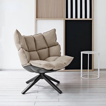 Модерен минималистичен офис продажби, стол за преговори, единичен диван, творчески скандинавски минималистичен мускулен стол дизайнерският стол е от ориз, на люспи