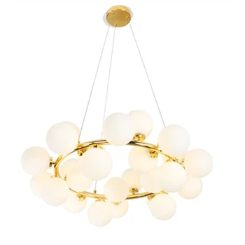 Модерен стъклен таван полилей златен цвят с 25/45 глави, led окачен лампа, окачена лампа за Хранене, начало Декор