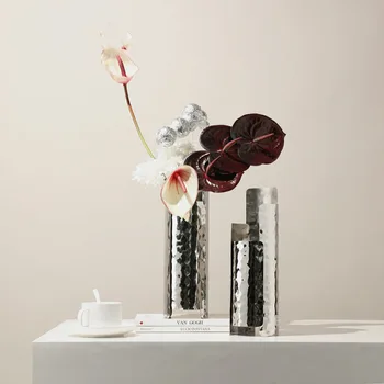 Модерна геометрична линия с шарките на водна вълна, ступенчатые флорални орнаменти от неръждаема стомана, ваза, за да влезете, декорация за всекидневната, вила