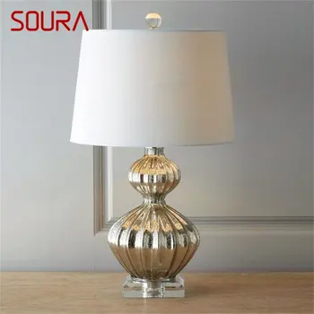Модерна настолна лампа SOURA Dimmer Творческа луксозно десктоп осветление LED за дома прикроватного украса