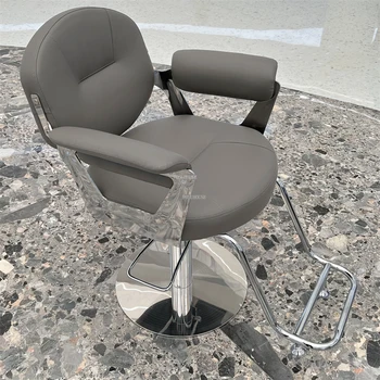 Модерни фризьорски столове от неръждаема стомана Професионална мебели за салон за красота Стол за салон за красота Леко луксозно коса стол Подемни стол