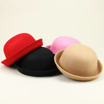 Модни куполна шапка Wild Момиче, на обикновена шапка на Fedora от памук и полиестер, детски играч, ежедневни бебешки шапки Fedoras