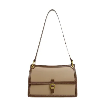 Модни маркови чанти за рамо от телешка кожа, за жени, популярна универсална качествена чанта през рамо, дамска чанта за ежедневно пазаруване
